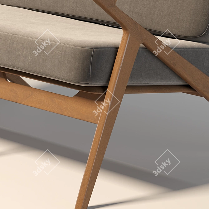 Luxury Velvet Love Seat: Modern Design 3D model image 2