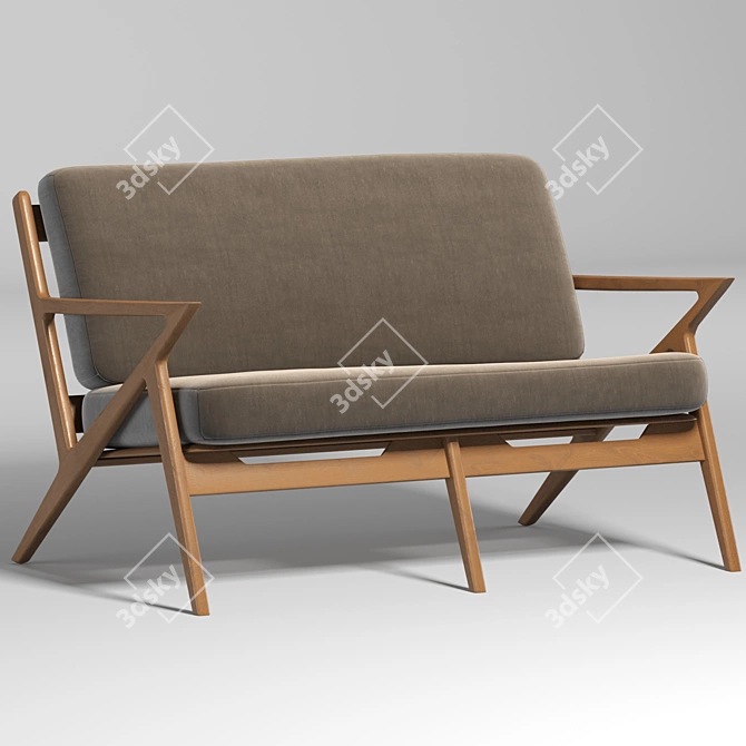 Luxury Velvet Love Seat: Modern Design 3D model image 9