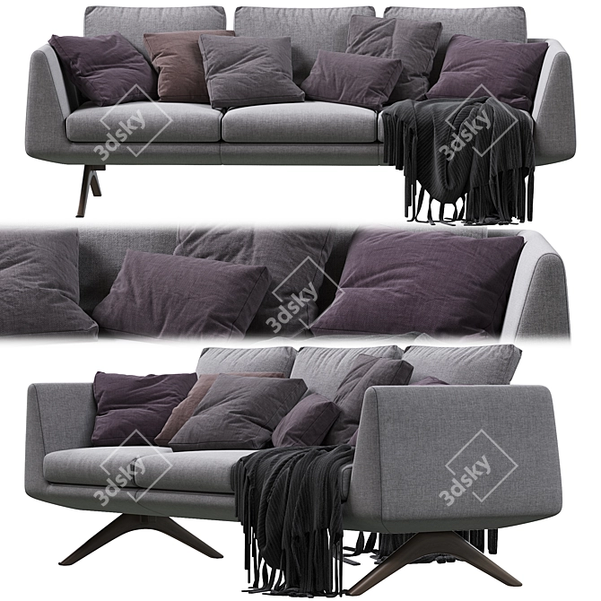 Elegant Hepburn Sofa: French-inspired Luxury 3D model image 1