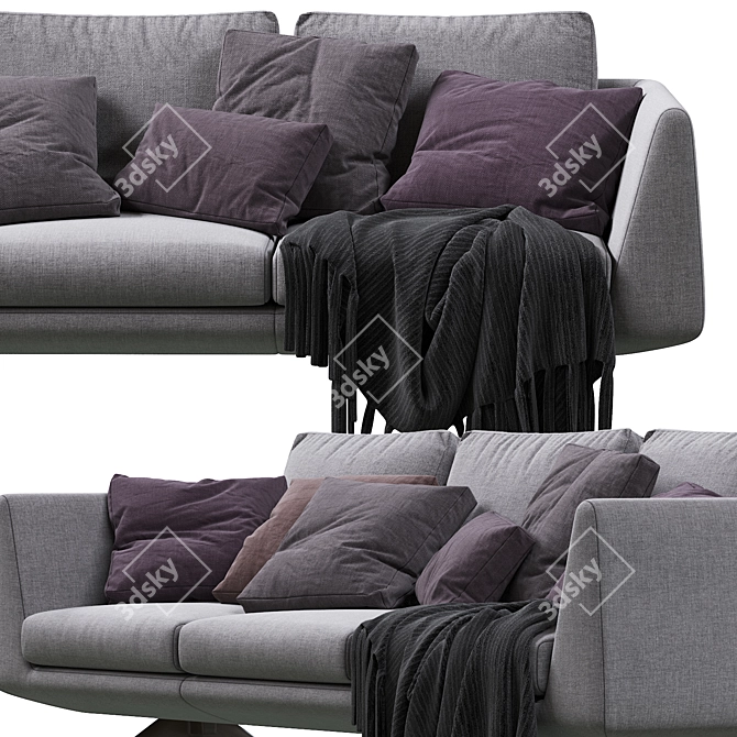 Elegant Hepburn Sofa: French-inspired Luxury 3D model image 2