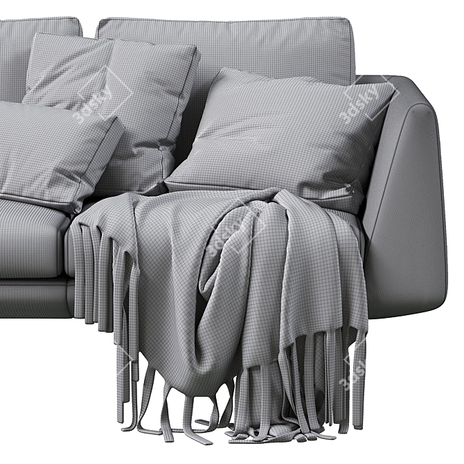 Elegant Hepburn Sofa: French-inspired Luxury 3D model image 4