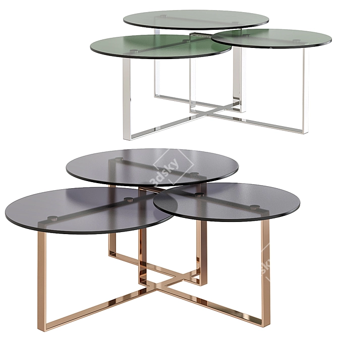 Stylish Oak Coffee Table 3D model image 1