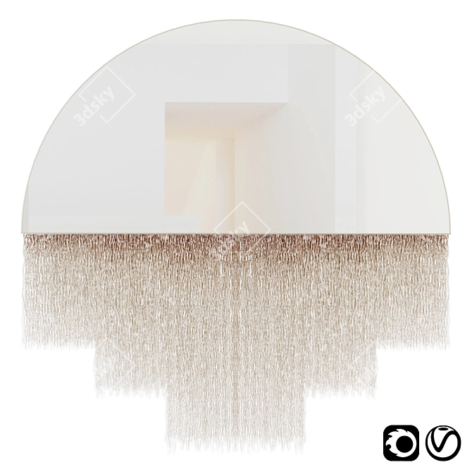 Bohemian Fringe Mirror 3D model image 1