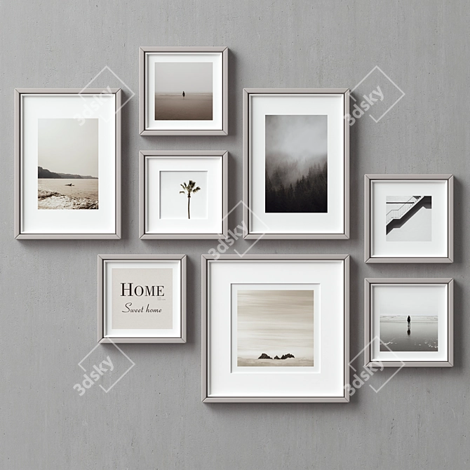 Versatile Set of 135 Picture Frames 3D model image 2