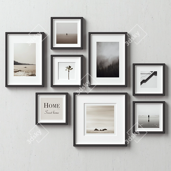 Versatile Set of 135 Picture Frames 3D model image 4