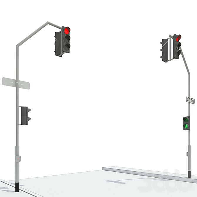 Mini Traffic Lights 3D model image 2