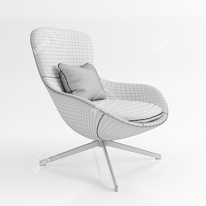 EBARZA Vigo Swivel Chair: Stylish Comfort for Modern Living 3D model image 3