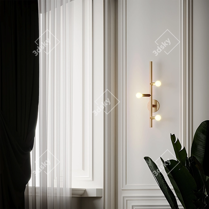 Sleek Linden Sconce - Illuminate your space 3D model image 2