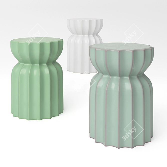 Ceramic Mushroom Stool 3D model image 1