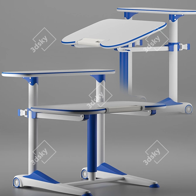 Adjustable Hydraulic Study Table 3D model image 4