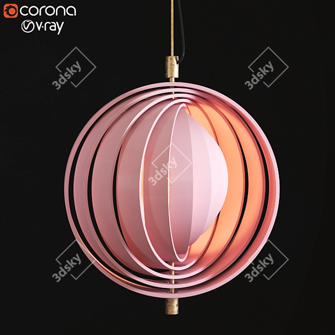 Modern MoonArt Ceiling Lamp 3D model image 2