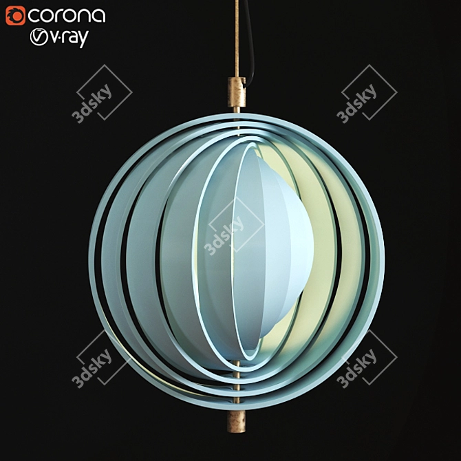 Modern MoonArt Ceiling Lamp 3D model image 3