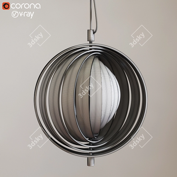 Modern MoonArt Ceiling Lamp 3D model image 5