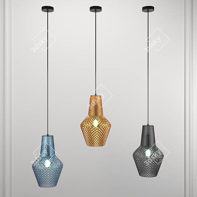 Maytoni Tommy Collection: Stylish Metal and Glass Pendant Light 3D model image 5