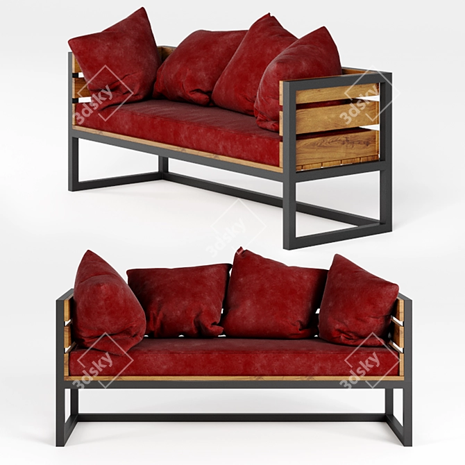 Modern Divan Sofa Bed, 170cm Wide 3D model image 2