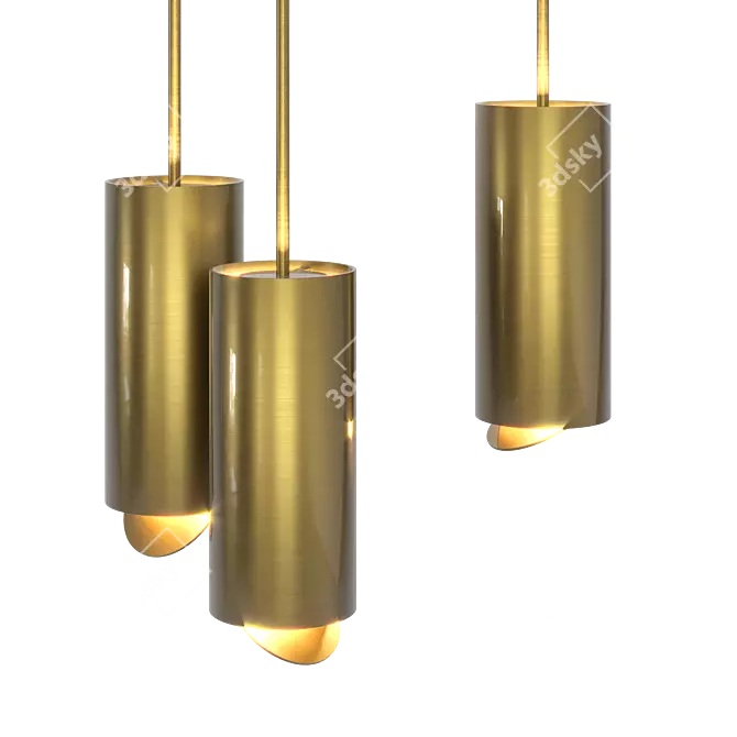 Brass Cylinder Pendant with Mobile Bottom Lid (13 cm) 3D model image 1