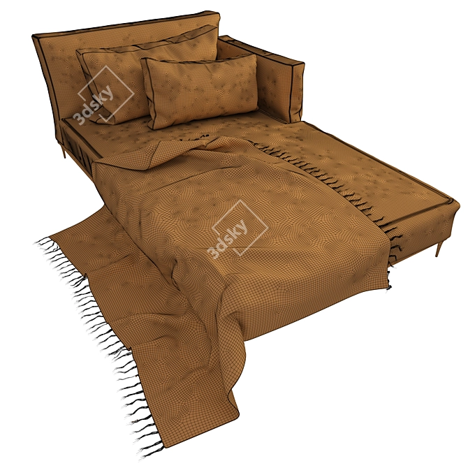 Elegant Leather Sofa 3D model image 3