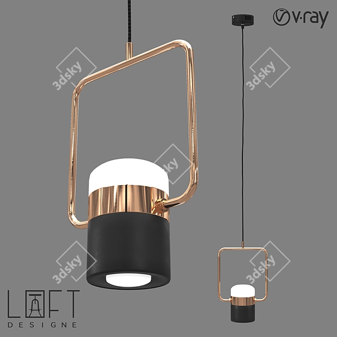 Elegant Metal and Glass Pendant Lamp - LoftDesigne 7956 3D model image 1