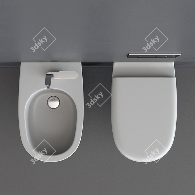 Flaminia Spin Wall-Hung Toilet & Bidet 3D model image 4