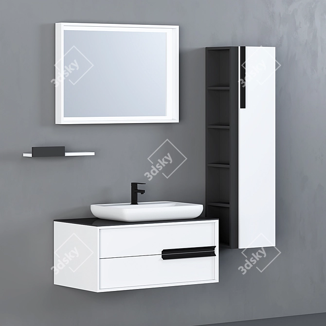 Modern Bathroom Cabinet Set | No. 062 3D model image 1