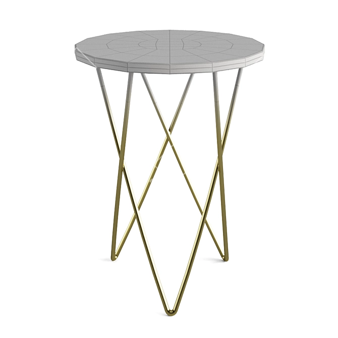 Golden Legs Marble Table 3D model image 2