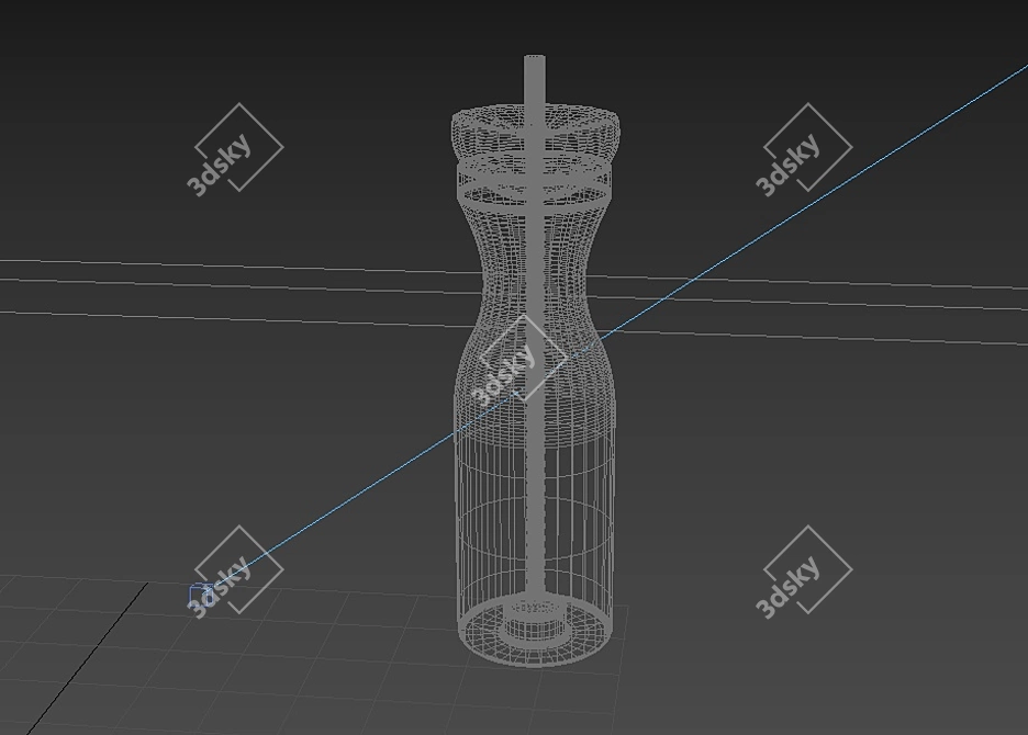 Title: Orange Glass Bottle with Straw 3D model image 5