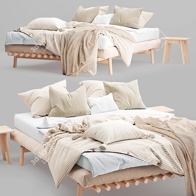 Ultimate Linen Bed: A Magical Dream 3D model image 1