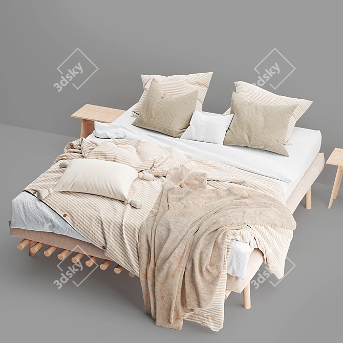 Ultimate Linen Bed: A Magical Dream 3D model image 2