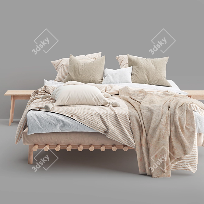 Ultimate Linen Bed: A Magical Dream 3D model image 3