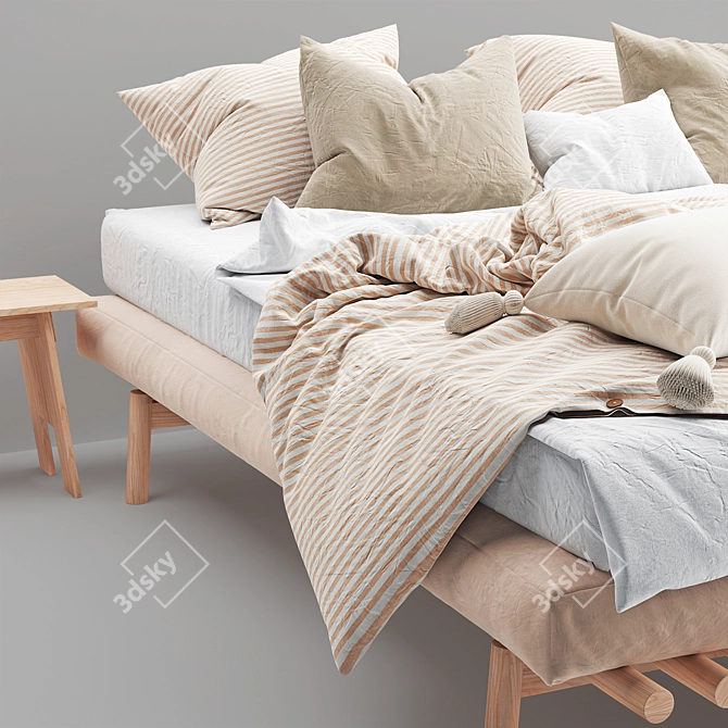 Ultimate Linen Bed: A Magical Dream 3D model image 4