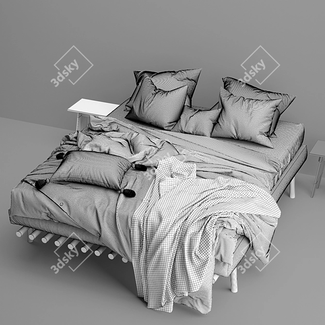 Ultimate Linen Bed: A Magical Dream 3D model image 5