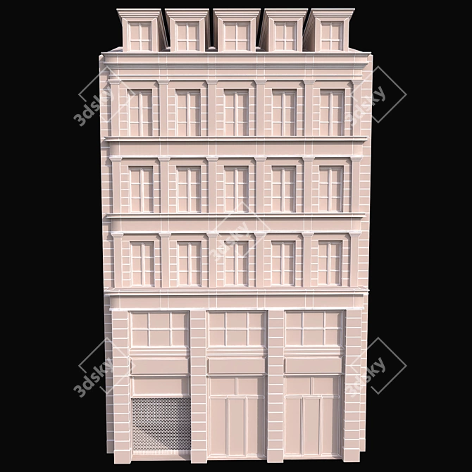 Minimalist White House Sculpture 3D model image 2