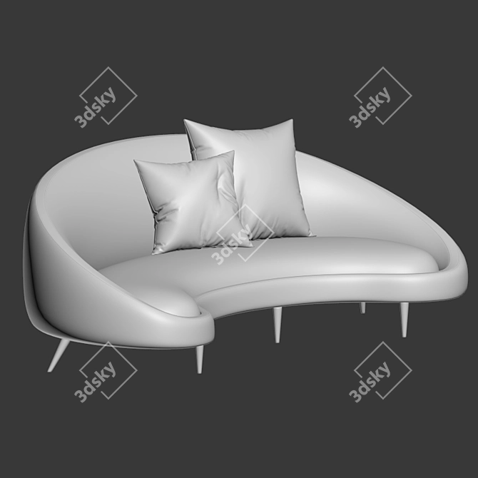 Jonathan Adler Ether Curved Sofa 3D model image 2