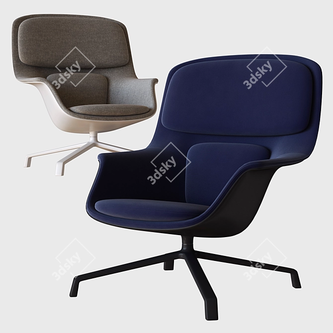 Modern Striad Swivel Armchair 3D model image 1