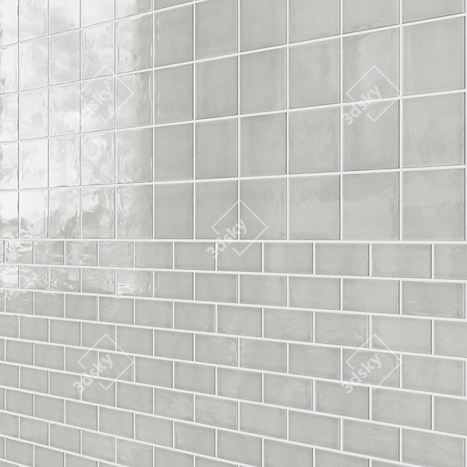 Grazia Essenze Plus Collection: Argento & Greige Ceramic Wall Tiles 3D model image 1