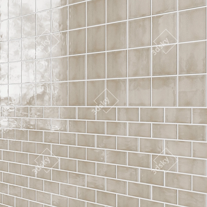 Grazia Essenze Plus Collection: Argento & Greige Ceramic Wall Tiles 3D model image 2