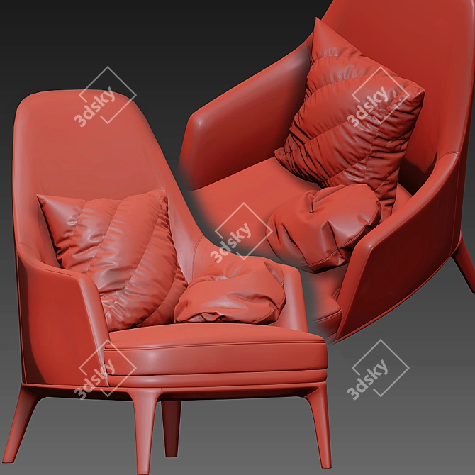 Modern Jane Lounge Armchair 3D model image 3