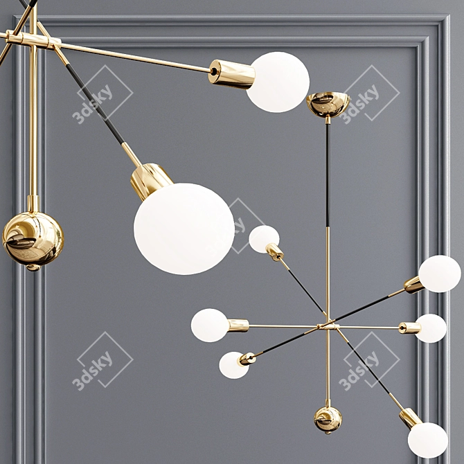 Modern Metal Pendant Light: Zora 3D model image 1