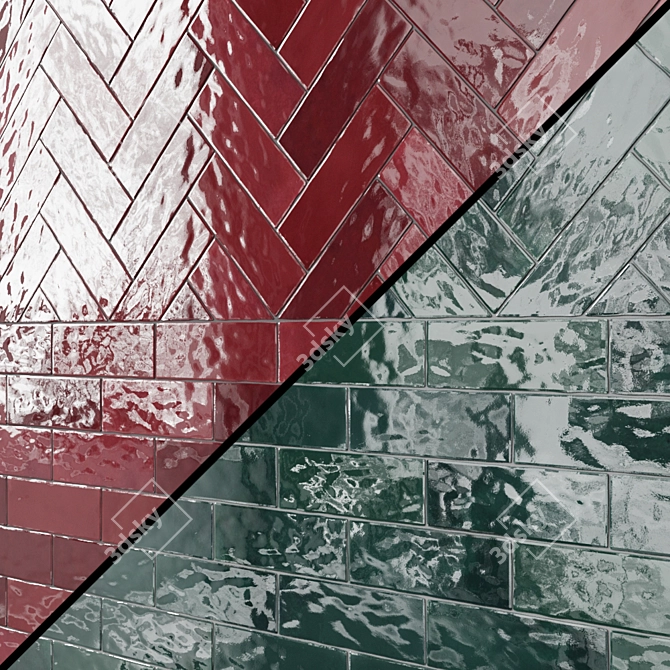 Title: EQUIPE ARTISAN Ceramic Wall Tiles - 6.5x20 cm 3D model image 1