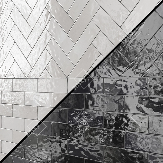 Title: EQUIPE ARTISAN Ceramic Wall Tiles - 6.5x20 cm 3D model image 2