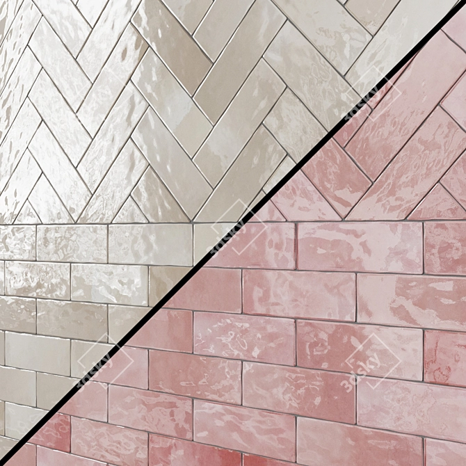 Title: EQUIPE ARTISAN Ceramic Wall Tiles - 6.5x20 cm 3D model image 3
