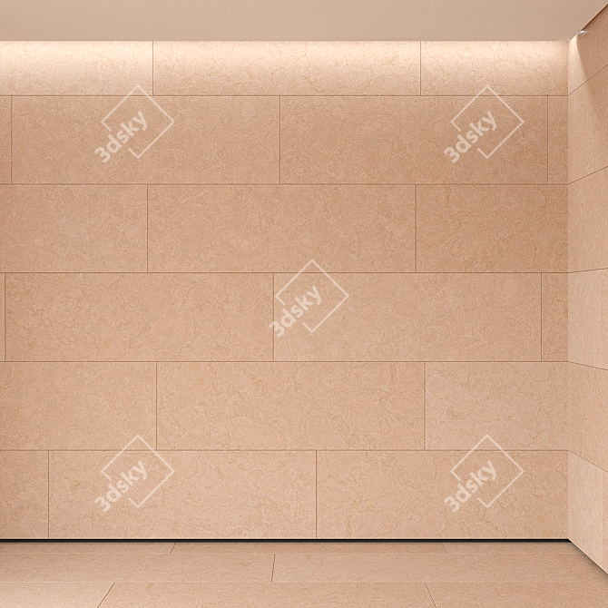 Stunning Travertine Tile Set 3D model image 1