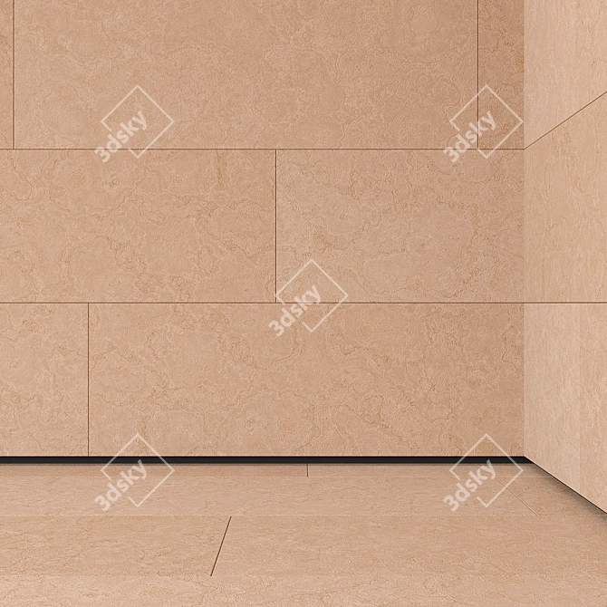 Stunning Travertine Tile Set 3D model image 3