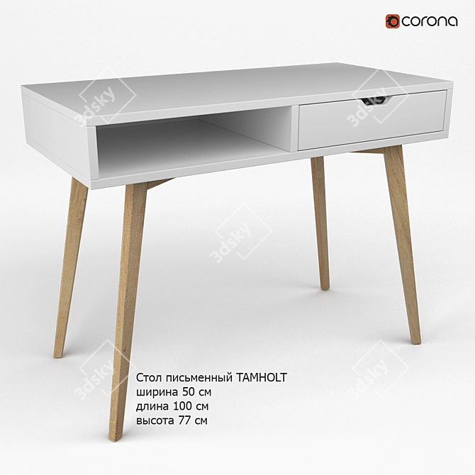 Sleek Writing Table: TAMHOLT 3D model image 1