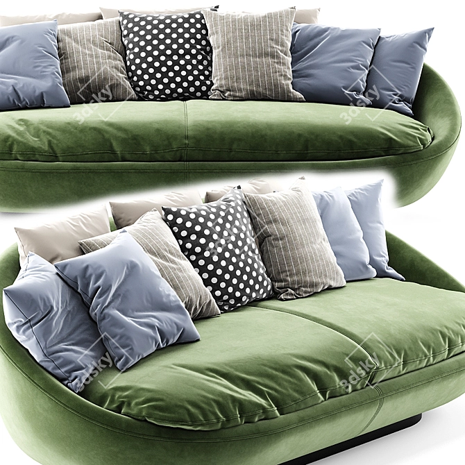 Luxury Italian Lacoon Sofa 3D model image 2