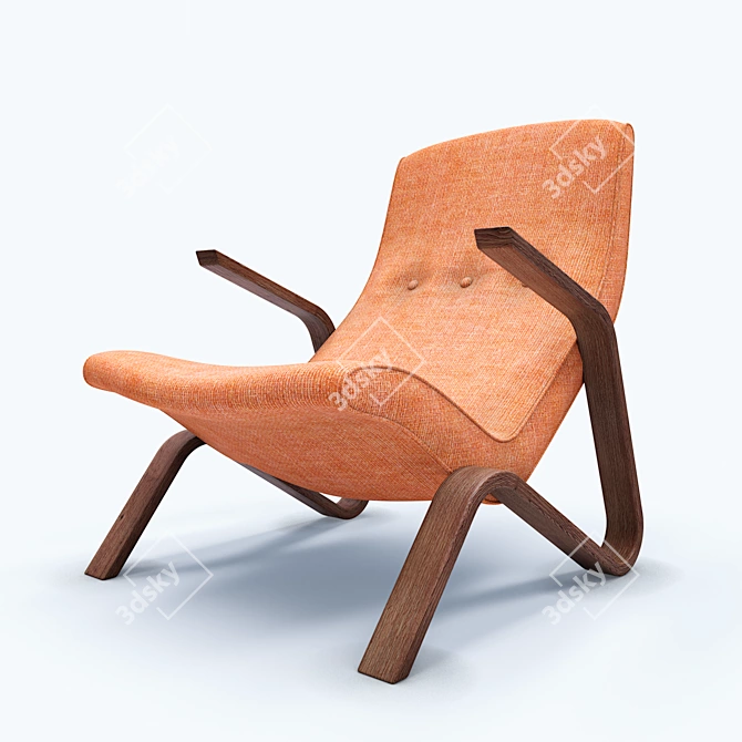 Sleek Zen Crasshopper Chair 3D model image 4