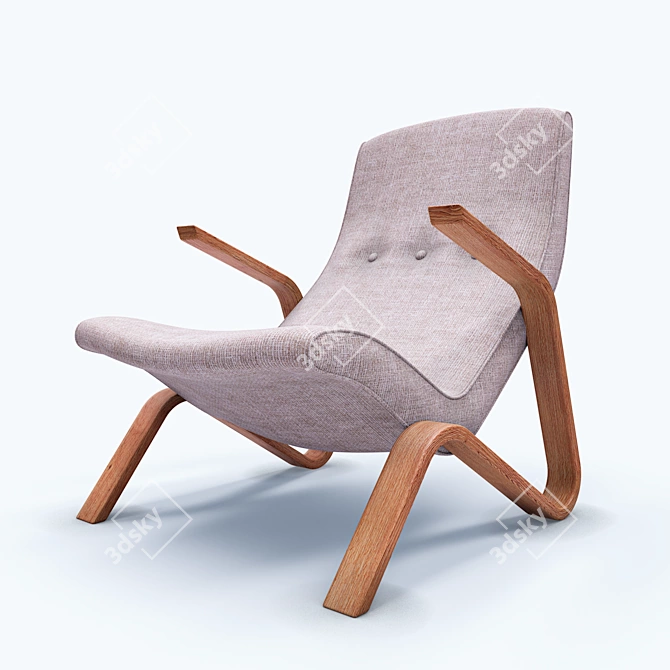 Sleek Zen Crasshopper Chair 3D model image 6
