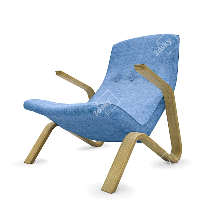 Sleek Zen Crasshopper Chair 3D model image 10