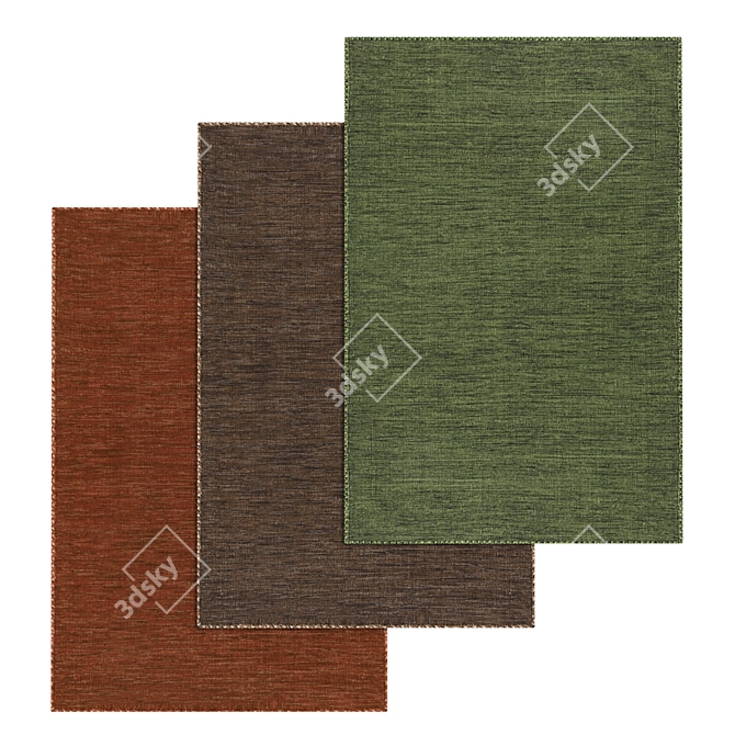 Luxury Textured Carpet Set 3D model image 1