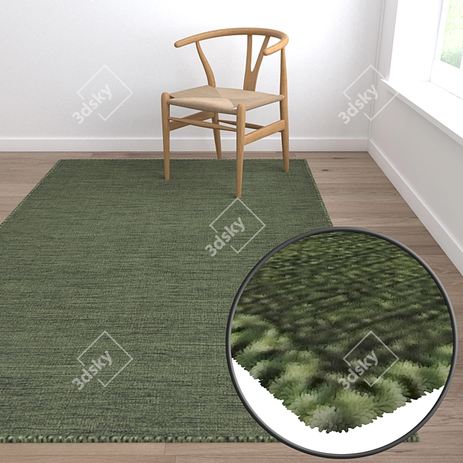 Luxury Textured Carpet Set 3D model image 5